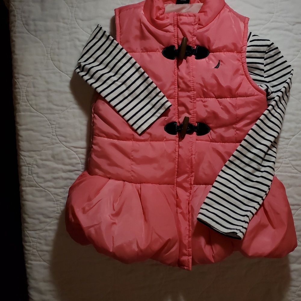 Girls Nautica Puffer Vest and Shirt